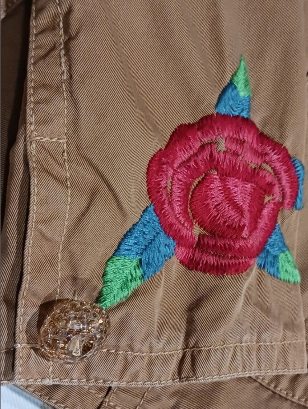 Johnny Was JW Los Angeles Western Rose Cherub Embroidered Twill Blazer Jacket - Picture 8 of 15